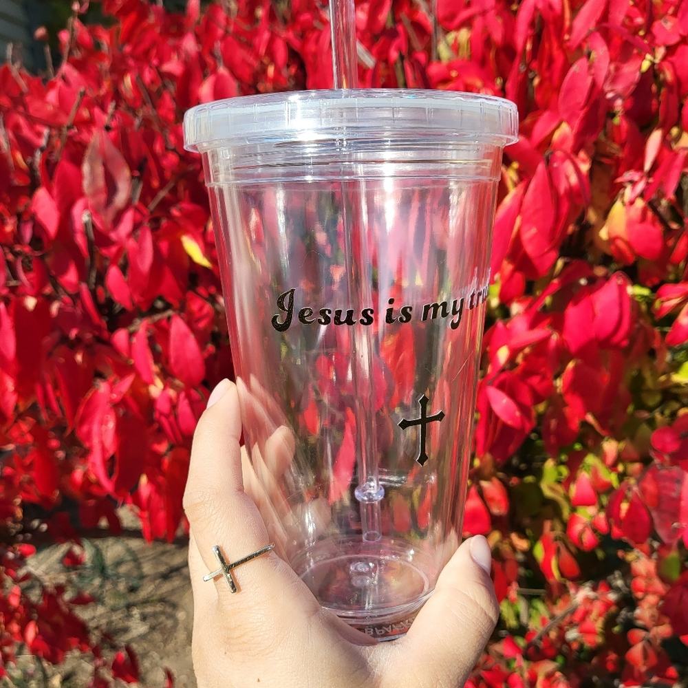 Jesus Is My Truth-Clear Tumbler for Cold Beverages